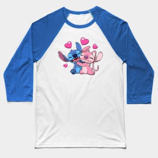 Stitch & Angel Valentines Baseball T-Shirt